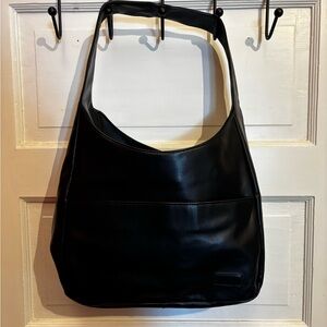 Elegant Black Faux Leather Shoulder Bag